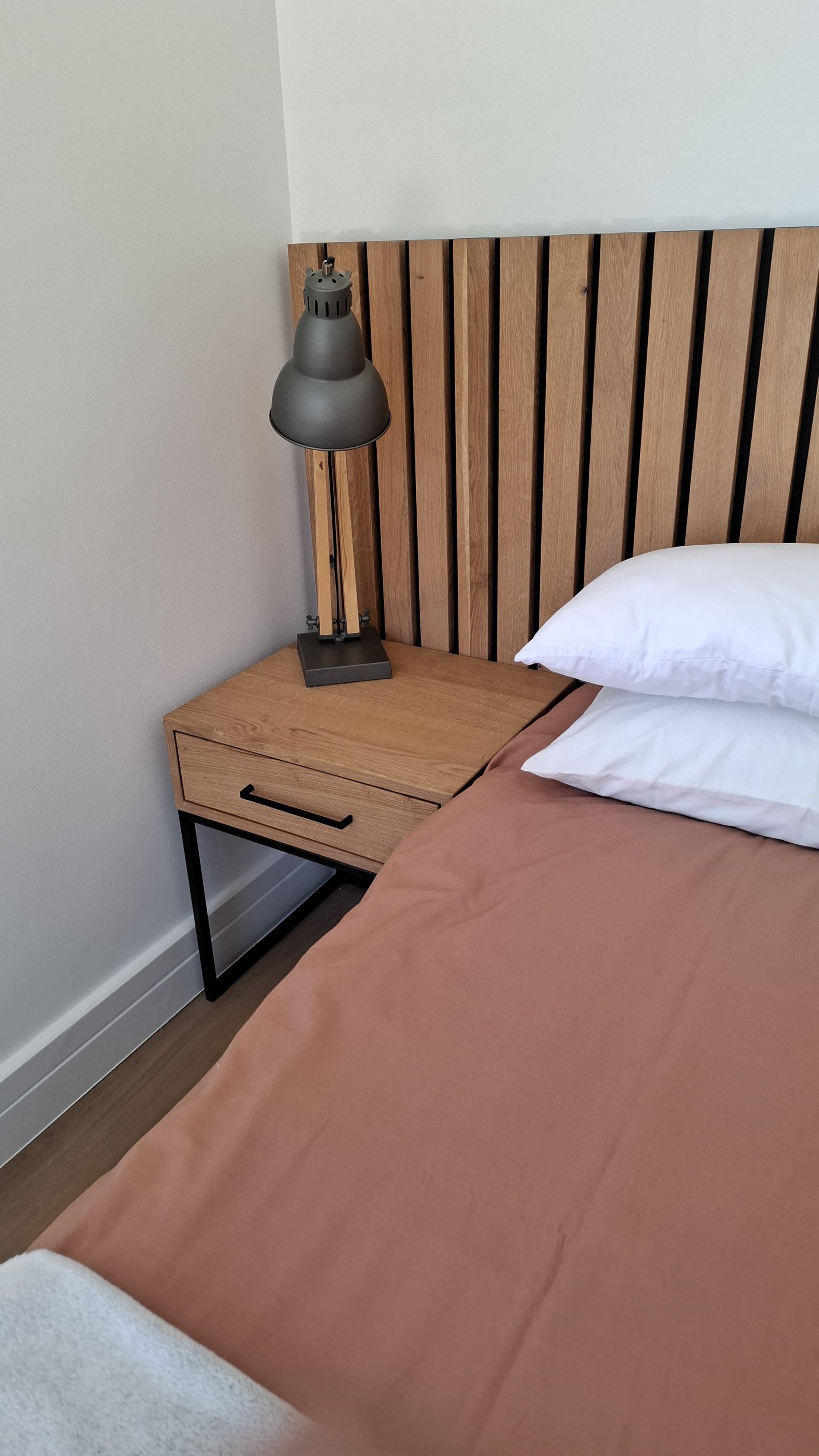 Slatted Headboard and Sleek Nightstand COMBO SET