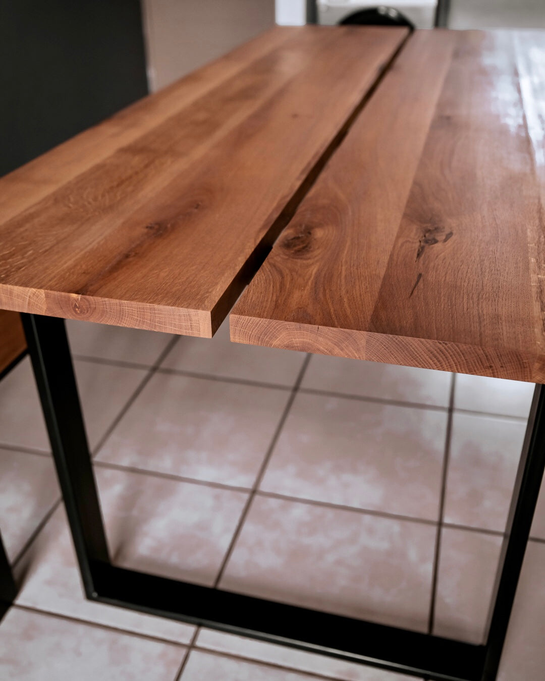 Split Top Table and Bench Combo in Solid 32mm Oak